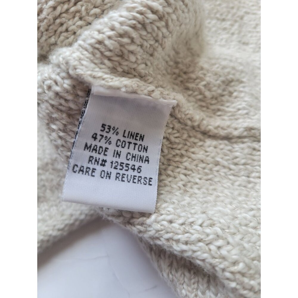 Habitat Beige Linen Long Line Lone Sleeve Cardigan with Pockets Size S Lagenlook - Picture 12 of 12